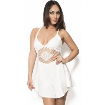 'Alicia' white playsuit / dress with cut out